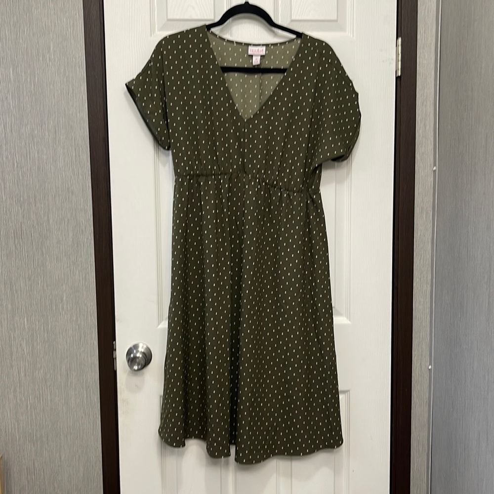 Green Polkadot Maternity Dress